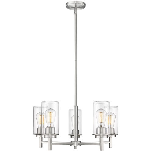 Janna 5 Light 24 inch Brushed Nickel Chandelier Ceiling Light
